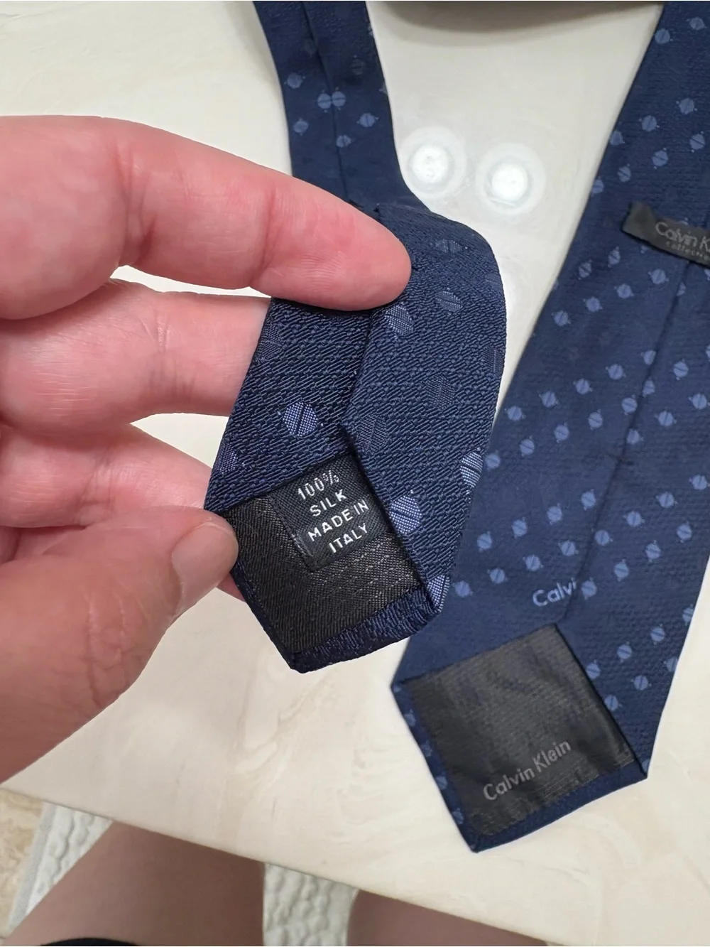 New with tag Calvin Klein Navy Blue Silk Tie